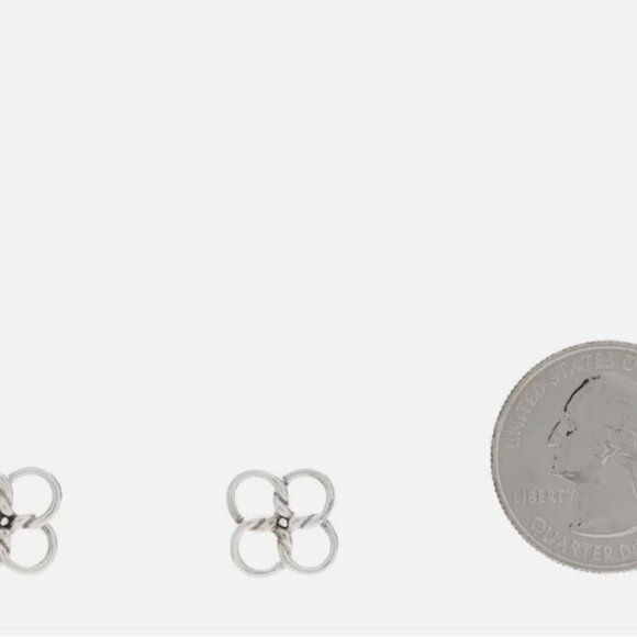 Tiffany & Co. Elsa Peretti Quadrifoglio Four Leaf Clover Silver Earrings - Picture 2 of 10